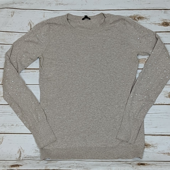 Express Sweaters - Express Heather Tan Rhinestone Sweater M